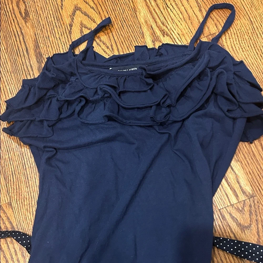 Ralph Lauren Girls Deep Blue Romper, size 16